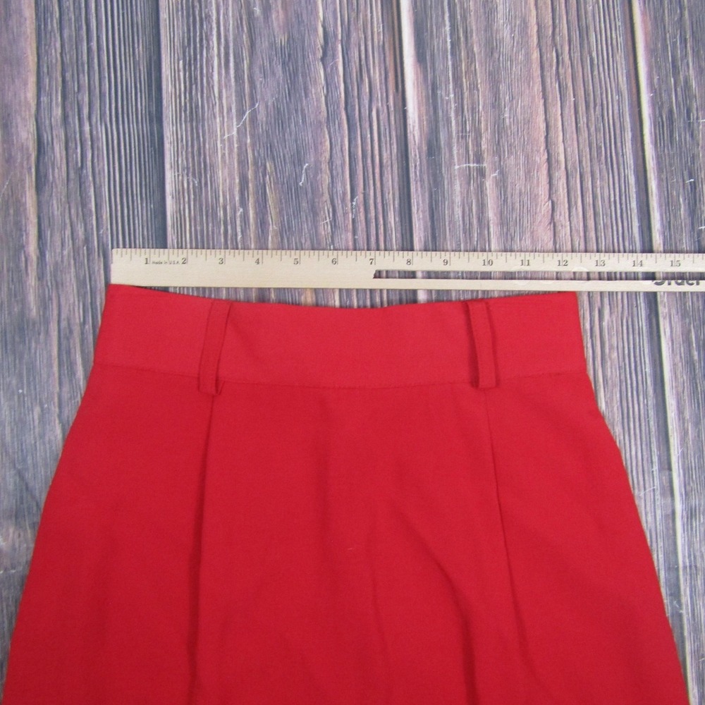Marnie West Skirt Juniors 7/9 Red Pencil Knee Length Pleated USA Work‎ Office - Picture 5 of 6